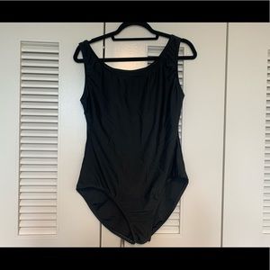 Plus size black dance leotard